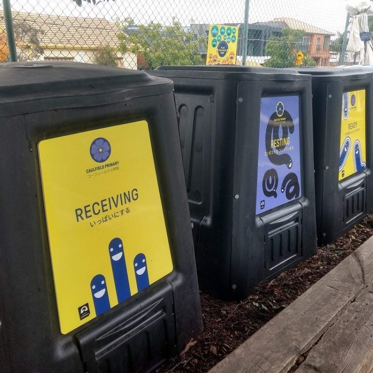 Bilingual Compost Bins at Caulfield Primary School - Port Phillip EcoCentre